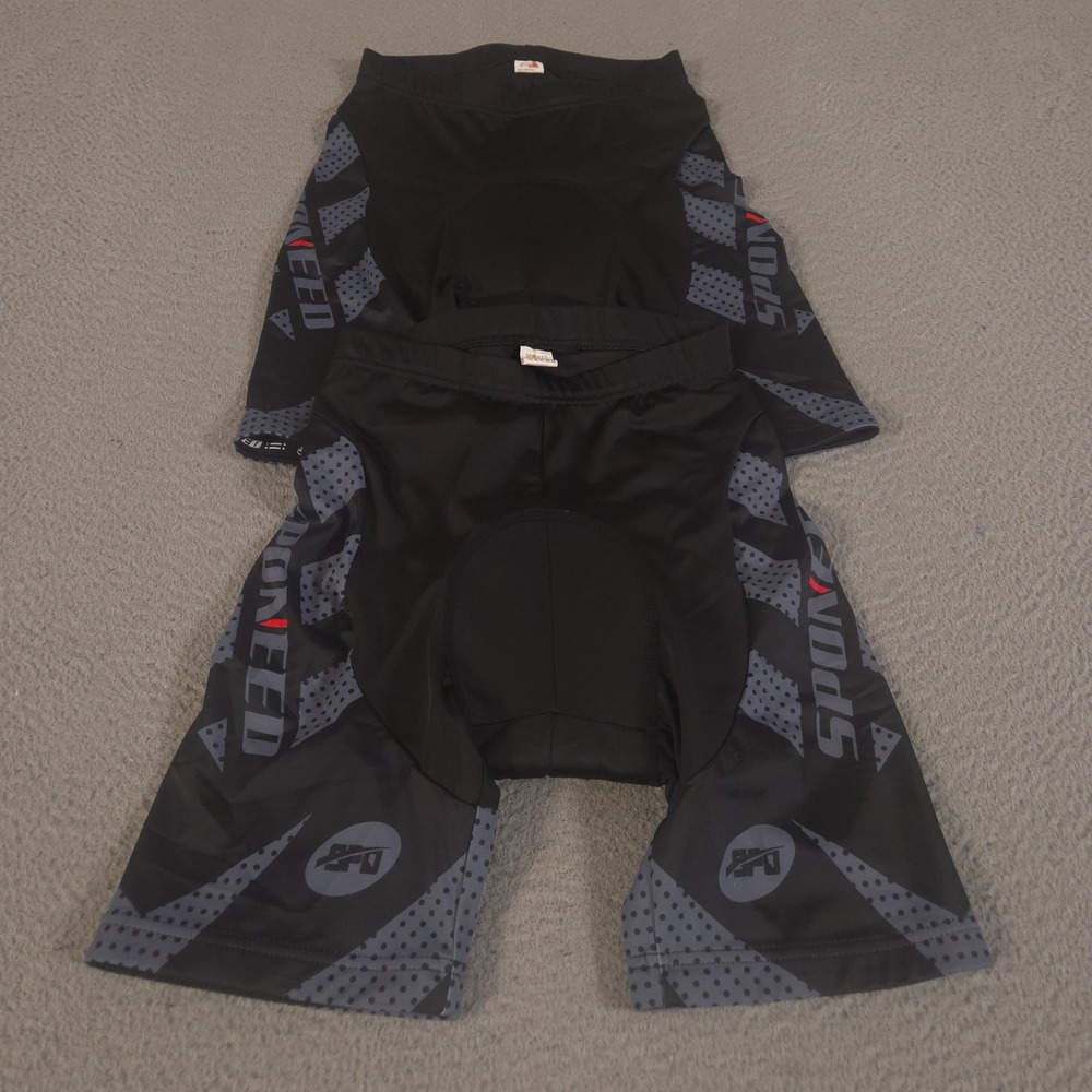LOT OF 2 Sponeed Shorts Mens S Black 4D Padded Cycling Lycra Bike Performance
